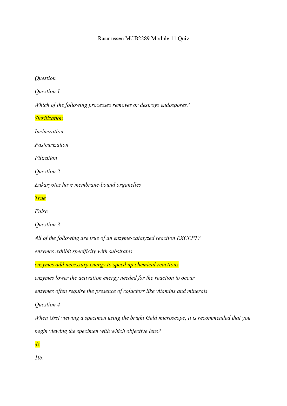 Preview image of Rasmussen MCB2289 Module 11 Quiz Latest document